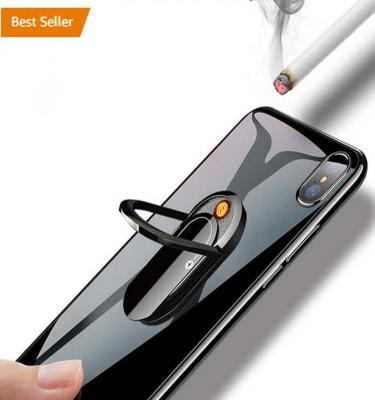 China USB Portable Cigarette Holder Car Mount Holder Magnetic Phone Case Ring Lighter for sale