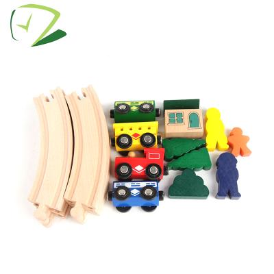 China Toy Manufacture Price Funny Educational Children's Car Train Track Set Wooden Station for sale