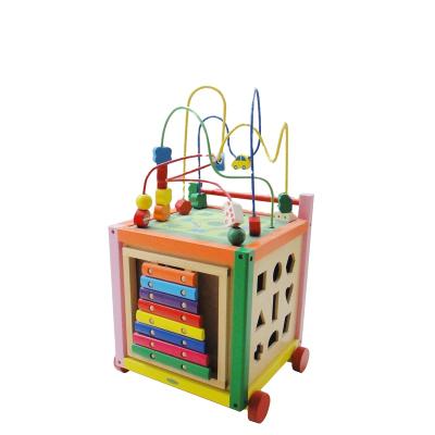 China Bring joyful professional large standard thread beads wooden bead toy for sale