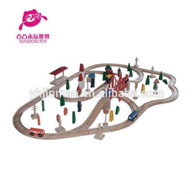 China Newest Movable Train Toy Wooden Traffic Railway Set Toys For Toddlers JM1025 for sale