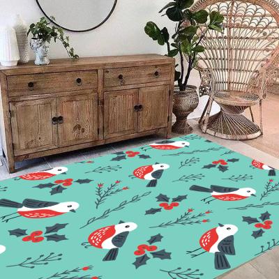 China 2021 Printed Living Room Floor Mat Carpets Home Decoration House Washable Stand Up Custom Vintage 3d Christmas for sale