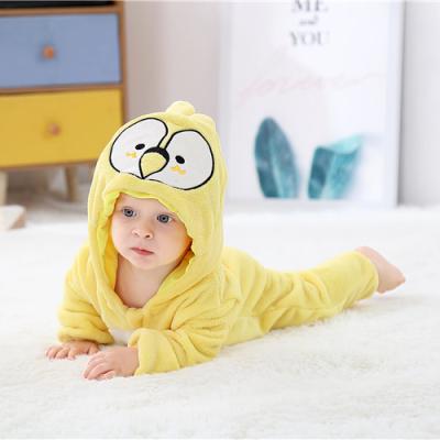 China Custom Made Toddler Wearable Baby Plus Size Terry Towel Polyester Hot Selling Yellow Bathrobe for sale