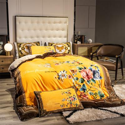 China Nondisposable High Quality Designer Four Piece Luxury Embroidery Portable Bedding Set for sale