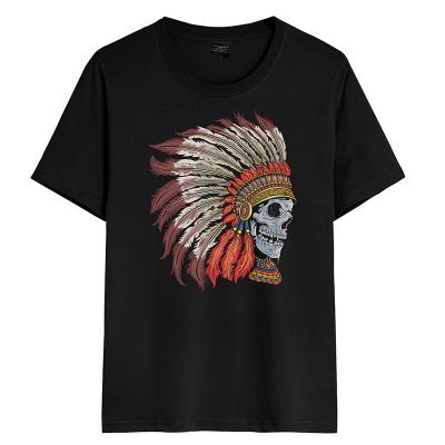 China Custom made T-shirt top quality anti-pilling skulls cotton summer anti-pilling new printed oversized men's T-shirt for sale