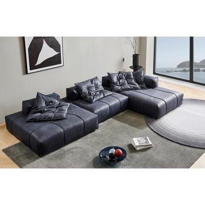 China Other Living Room Furniture Sets Modern Home Sectional Luxury Sofa Furniture Genuine Leather Sofa For Villa for sale