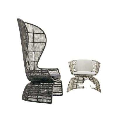 China Waterproof Modern Outdoor Rattan Wicker Balcony Chairs with Aluminum Frame for Garden and Park for sale