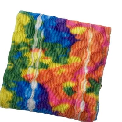 China Custom 100% Anti-Static Polyester Color Tie Dye PV Plush Fabric For Toys for sale