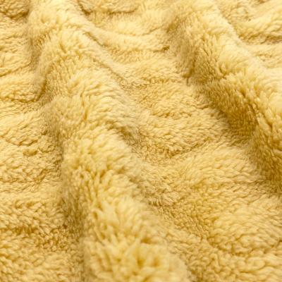 China Wind Proof Wholesale PV Jacquard Fleece Toy Polyester Shaggy Embossed Dyeing Plush Fabric For Making Soft Toys for sale