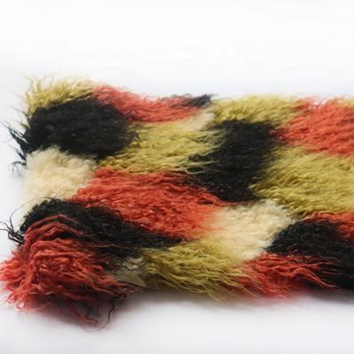 China Custom Faux Sheepskin Women's Faux Fur Long Lamb Hair Colorful Curly Acrylic Fabric High Quality Fur Sheep for sale