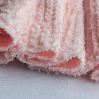 China Breathable Single Face Pink Arctic Velvet Cotton Velor Knitted Fabric Pajamas Play Fabric for sale