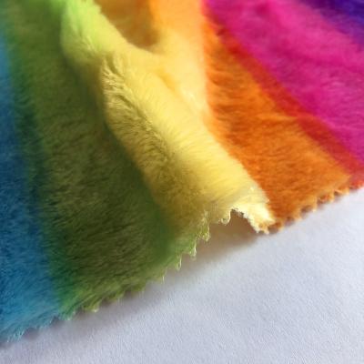 China Custom 100% Polyester Anti-Static 8mm Pile Colorful Soft PV Plush Toy Fur Fabric For Making Soft Toys for sale