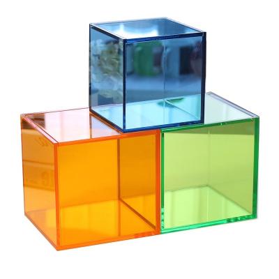 China Color Storage Box Packing Box Magnetic Dustproof Dressing Table Desktop Storage Box for sale