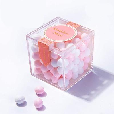 China Industrail Modern Simple Acrylic Plastic Box With Lid 2x2 12 Packs Cube Crate Mini Party Gift Wedding Candy Small Box for sale