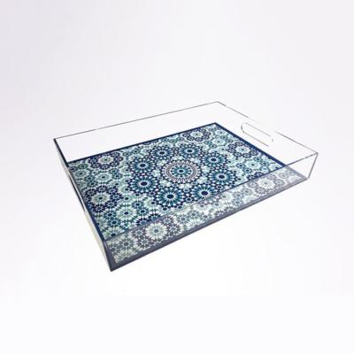 China Customized Antique Imitation Acrylic Box Frame Acrylic Tray With Insert for sale