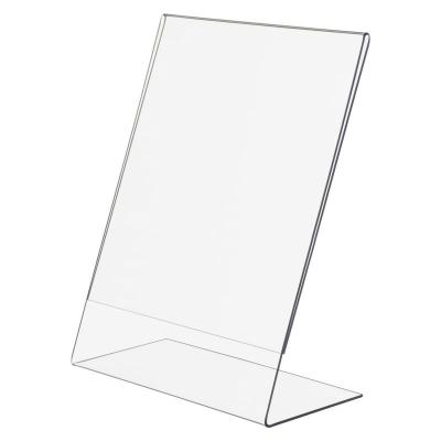 China Europe Clear Acrylic Table Slanted With Menu Rack Display Sign Holder / Without Business Card for sale