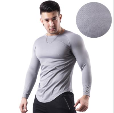 China New Design Anti-Wrinkle 2021 Men's Long Sleeve Fitness Men Slim Fit Gym Sports Breathable Stretch T-shirt Large Size Sportswear For Running for sale