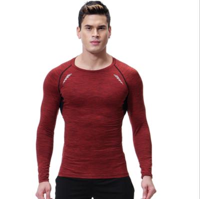 China Wholesale Custom Sublimation Anti-Wrinkle Long Sleeve T-Shirts Keep Warm Loose Fitness Gym Wear T-shirt Clothing With Reflective Logo for sale