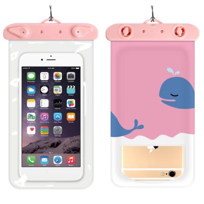 China 19*10.5cm Phone Storage Cute Surfing Swimming Waterproof Bag Multiple Thick Cartoon Patterns For Mobile Phone Below 6inch for sale