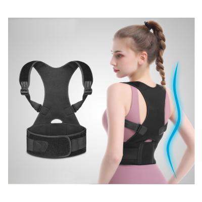 China Breathable/Comfortable/High Elastic Adjustable Neoprene Orthopedic Shoulder Strap Improve Posture Full Back Correction Humpback Support Lumbar Belt For Women Men for sale