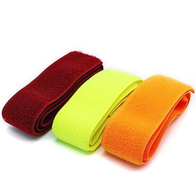 China Viable Wholesale Colorful OEM Hook & Loop Latex Stretch Bungee Wide Strap for sale