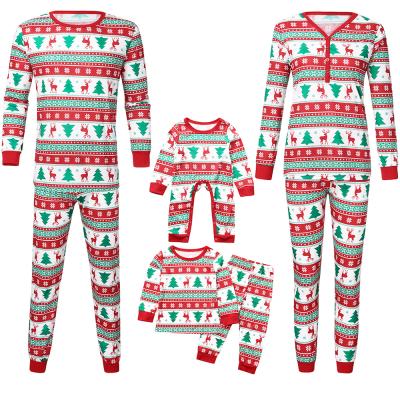 China 2021 family matching Christmas pajamas Christmas red white white family pajamas wholesale QUICK DRY for sale