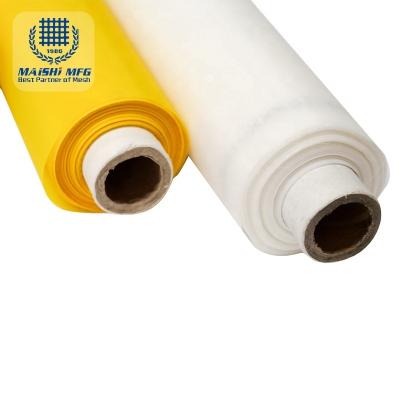 China Yellow Yes White Bolting Plain Weave Polyester Mesh Fabric For Screen Printing for sale