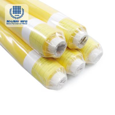 China Yes Silk Screen Printing Mesh Plain Weave Polyester Mesh White Yellow Color for sale