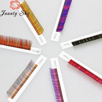 China Colored Eyelashes Mix Color Eyelashes Multi Color Mink Eyelash Extension Whips Extension False Eyelashes Mink for sale