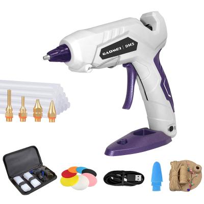 China DC 18V 100W Glue Gun Glue Melt Gun Lithium Battery Unrated Cordless Rechargeable Hot Glue Gun for sale