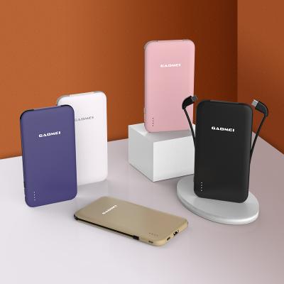 China 5V 2in1 Manufacturer Gift Power Bank Brand C Cable Built-in Power Bank 5000mah G50 for sale