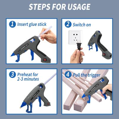 China Factory Supply Unrated Switch 110-220v Mini Dual Temperature Adjustable Hot Melt Glue Gun for sale