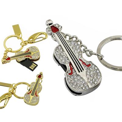 China Fast Speed ​​Data Saving Kristall Musical Instrument Jewelry Violin USB Flash Drive For Music Concert Promotion Retailer for sale