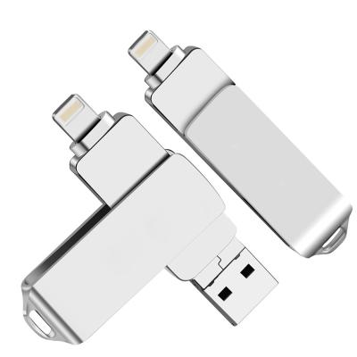 China Data Storage and Transfer for Phone and PC 3 in 1 High Speed ​​IOS OTG USB Metal Flash Memory Disk Pen Thumb Drive for Android IOS Phone Tablet for sale