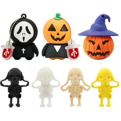 China Ghost Skeleton Form Real Skeleton Stick Pen Thumb Drive Customized PVC Ghost USB Flash Memory High Speed ​​Capacity for sale