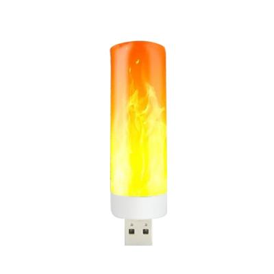 China USB Night Light USB Flame Effect Lamp USB Simulation Flaming Bulb Night Light Dynamic Flickering Indoor Decorative Lighting Light For Dining Room for sale