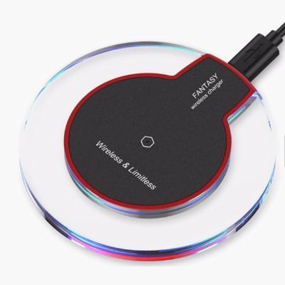 China Mobile Phone Charger Hot Sale LED USB Fast Wireless Charger Pad With Charging Indicator for sale