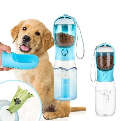 China Automatic Custom Collapsible Poop Bags Portable Feeder Bowl Dog Water Bottles Dispenser for Dog Walking Hiking for sale