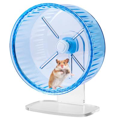 China Stocked Wholesale Silent Quiet Transparent Pet Exercise Toy Adjustable 18 23cm Small Hamster Running Wheel for sale