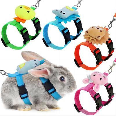 China BREAKAWAY Luxury Adjustable Escape Proof Walking Pet Cat Dog Small Animal Bunny Dwarf Rabbit Harness Leash Set for sale