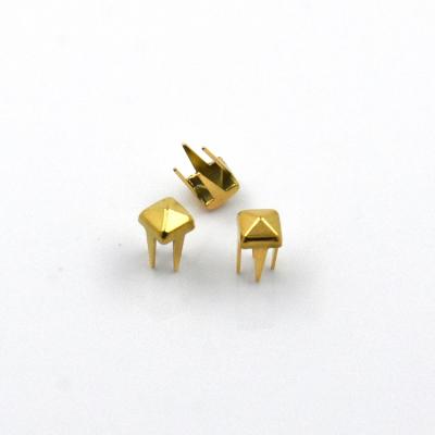 China New Design Small Pyramid Eco-friendly Decoration Hardware Metal Stud Main Brass Spike For Leather Clip Handbags for sale