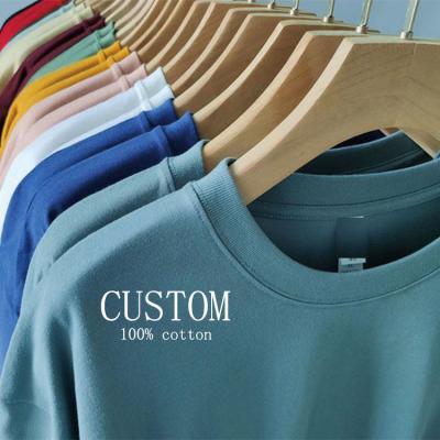 China wholesale Anti-wrinkle men's high quality 100% white t-shirt combed heavy cotton streetwear tee custom logo printed dtg oversized t-shirt for sale