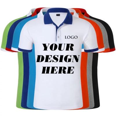 China Polo Shirts With Logo Mens White Golf Anti-wrinkle High Quality Cotton Plain Customized Casual T-shirt Uniforms for sale