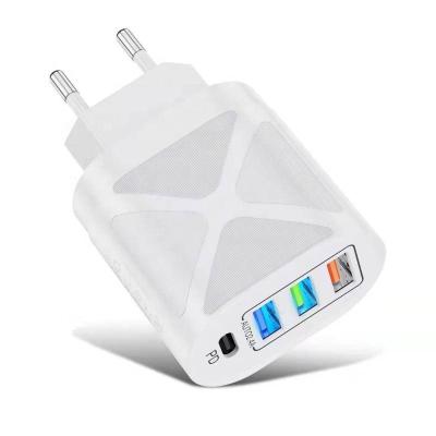 China Mobile Phone 48W X Model 3USB+PD Light Fast Charging Mobile Phone Electric Travel US/EU/UK Charging Adapter for sale