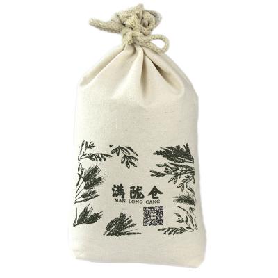 China Recyclable Recycled Eco Cotton Custom Canvas Small White Empty Drawstring Bag for sale