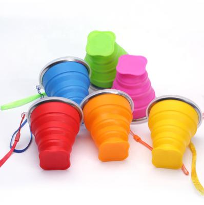 China Sustainable Creative Outdoor Silicone Portable Multifunctional Folding Water Cup for sale