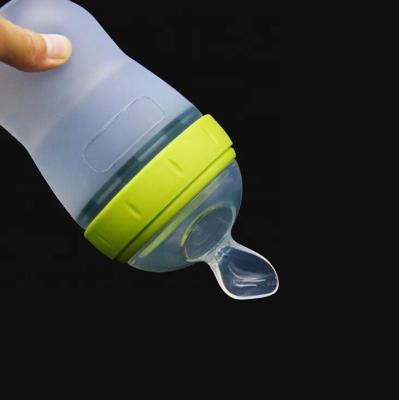 China BPA BFA Free Neck Silicone Baby Rice Cereal 7CM Wide Wide Spoon For COMOTOMO Baby Bottle for sale