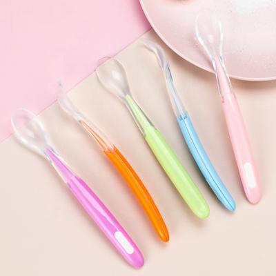 China High Quality Eco-friendly Silicone Training Feeding Safety BPA Free Food BPA Free Baby Food Spoon for sale