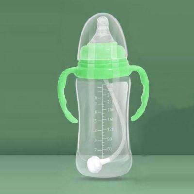 China Baby Wide-Caliber BPA Free Maker Feeding Bottle With Silicone Straw PP Drop-proof Plastic Drinking Water Bottle for sale