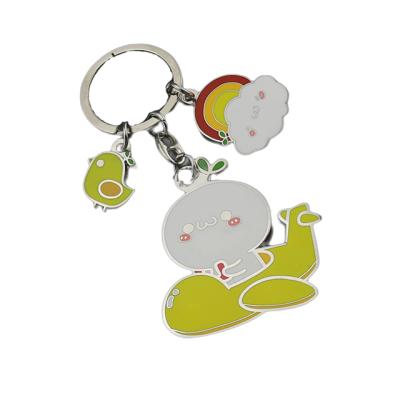 China Personalized Aluminum Metal Customization Baking Enamel Cartoon Logo Pendant Key Pendant Key Chain Customized for sale