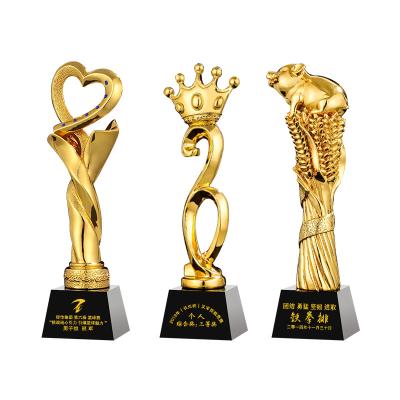 China Custom resin trophy creative metal trophy high grade aluminum metal wholesale oscar statuette is made to order. for sale